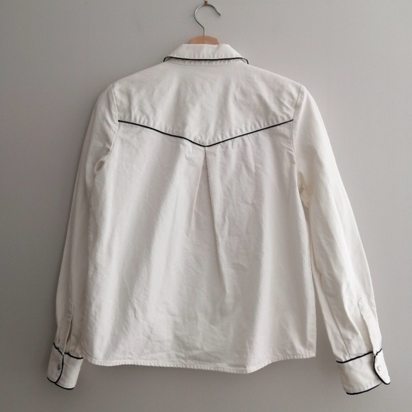 Sezane | Brady Embroidered Western Snap Button Blouse 36 or 4 - Picture 3 of 10